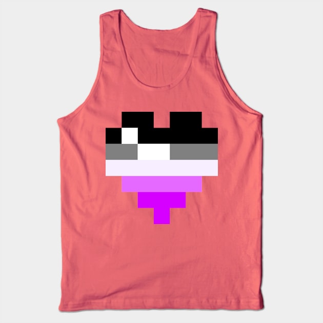 Pixel Heart - Ace Pride Tank Top by MintyMiamice